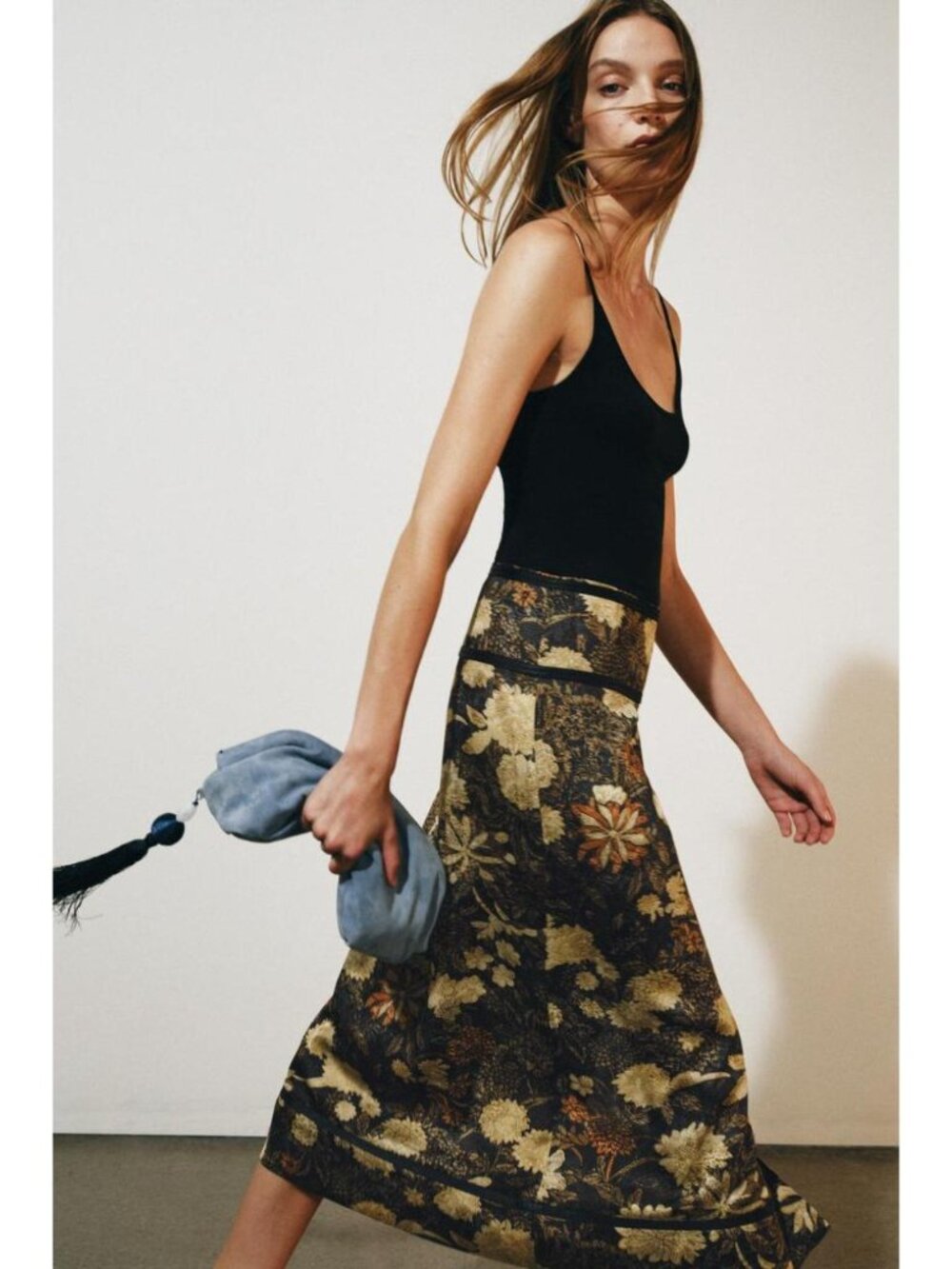 ZARA ZW COLLECTION FLORAL WRAP SKIRT 6701/022/330